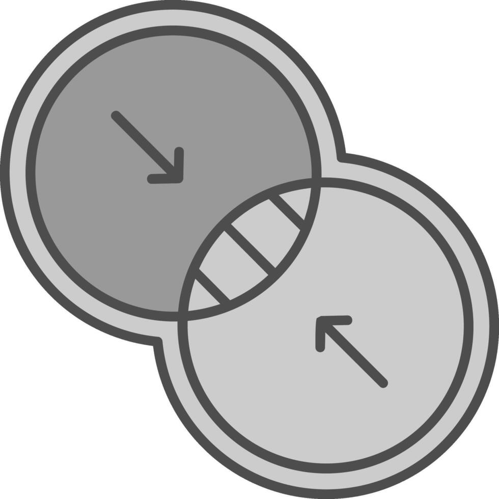 Combine Line Filled Greyscale Icon vector