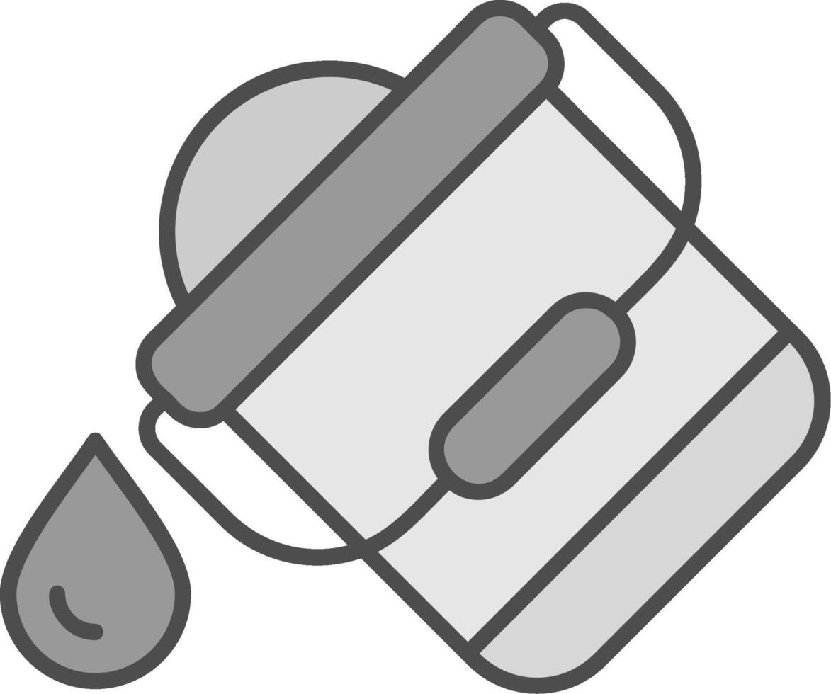 Bucket Line Filled Greyscale Icon vector