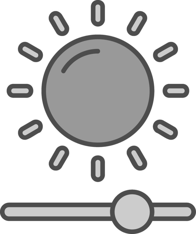 Brightness Line Filled Greyscale Icon vector