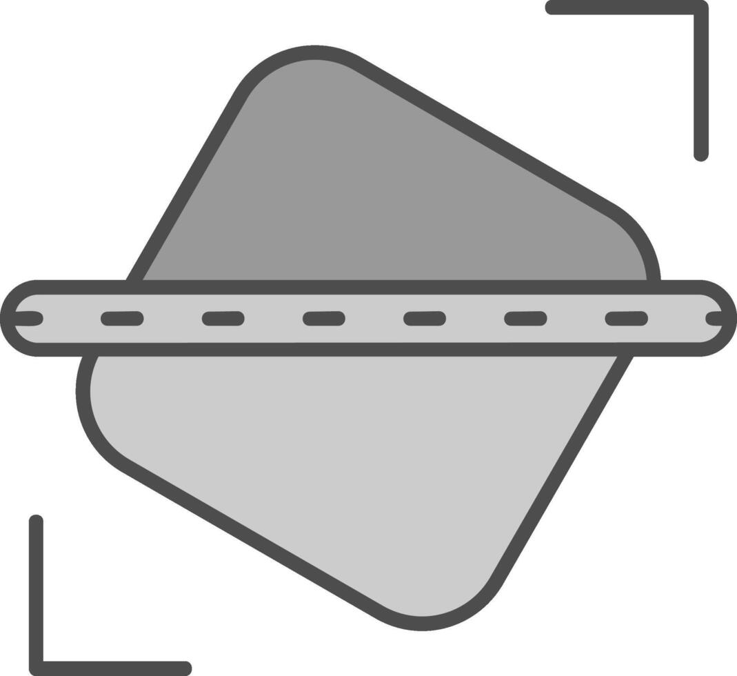 Straighten Line Filled Greyscale Icon vector