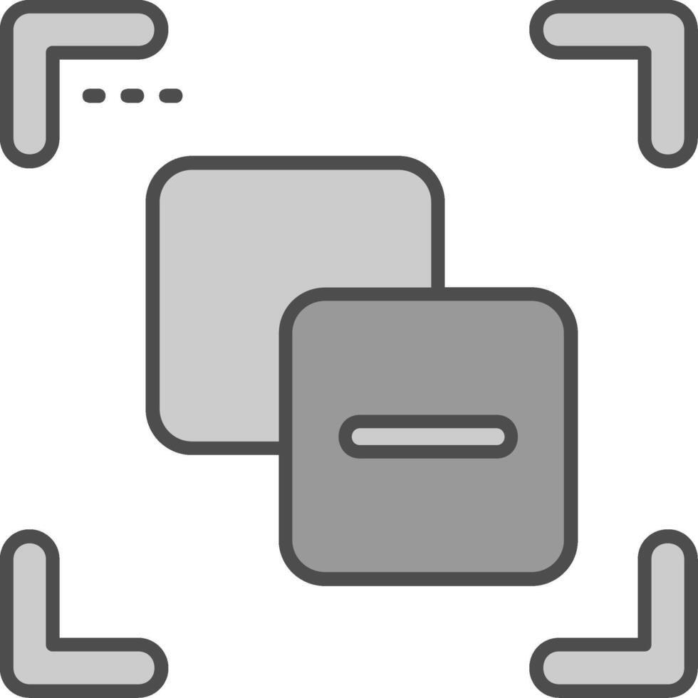 Substract Line Filled Greyscale Icon vector