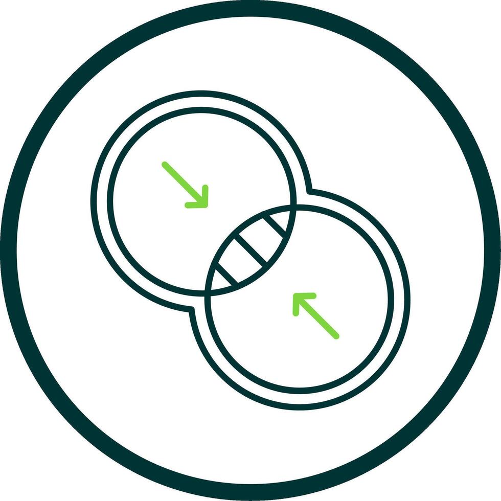 Combine Line Circle Icon vector