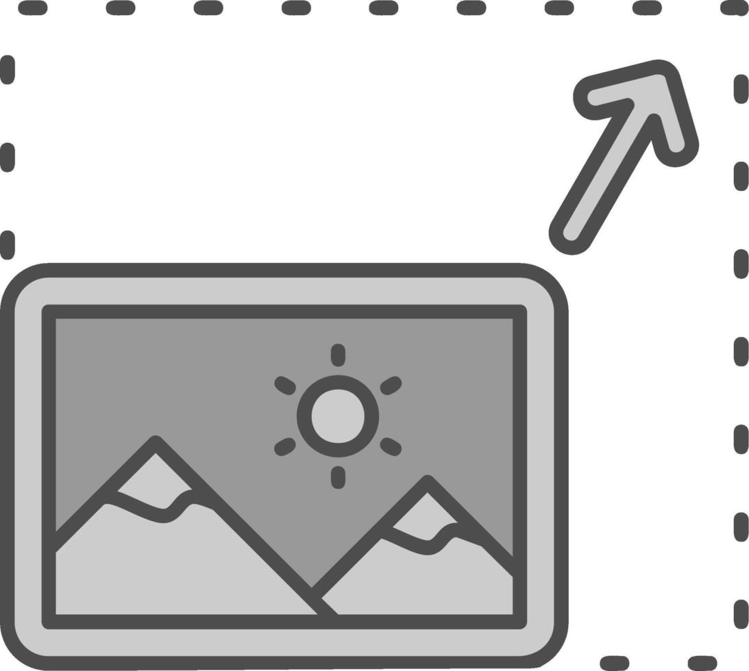 Resize Line Filled Greyscale Icon vector