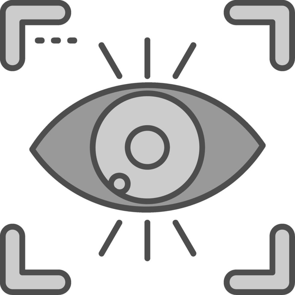 Eye Line Filled Greyscale Icon vector