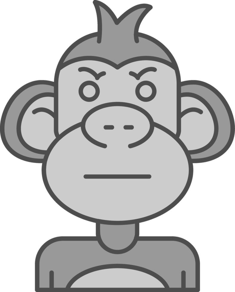 Angry Line Filled Greyscale Icon vector