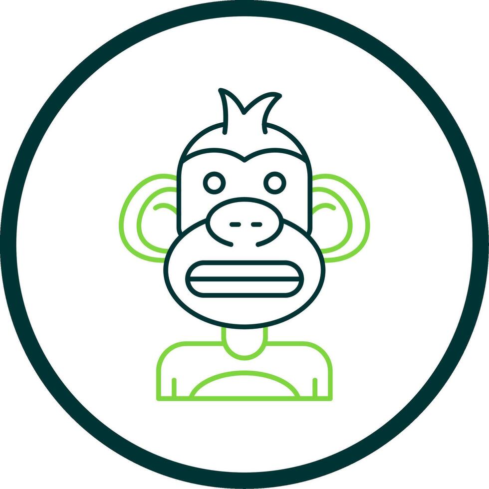 Shocked Line Circle Icon vector