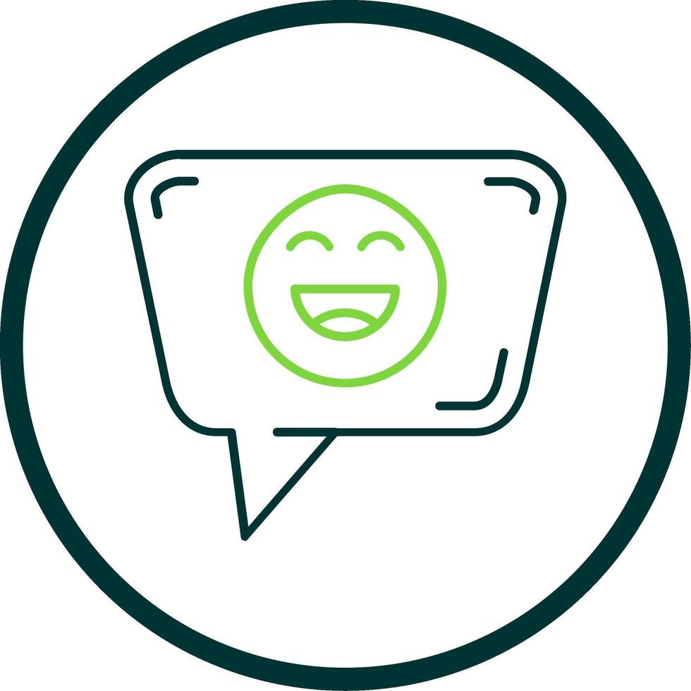 Happy Line Circle Icon vector