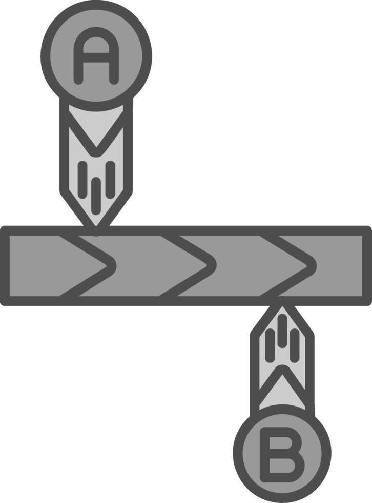 Timeline Line Filled Greyscale Icon vector