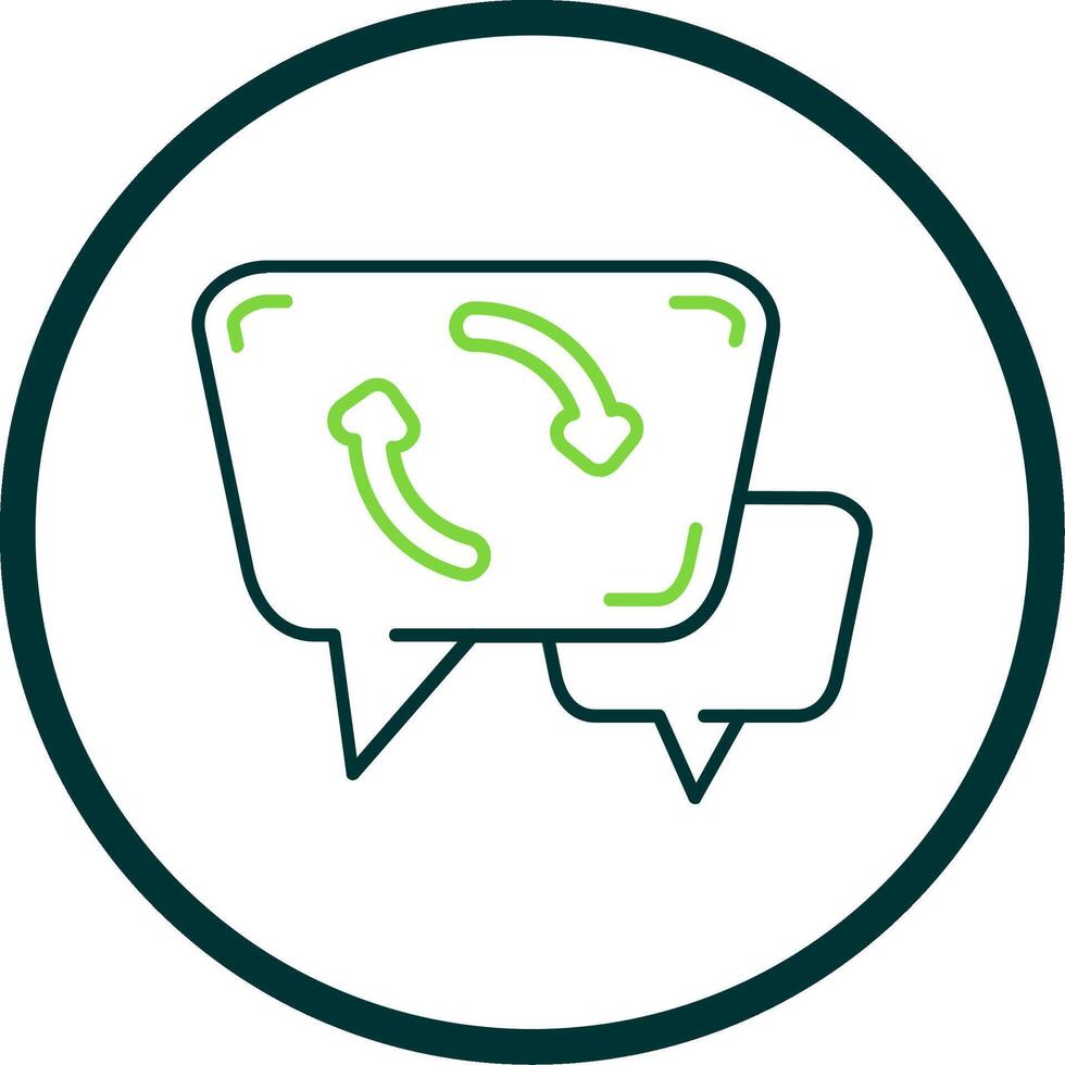 Syncing Line Circle Icon vector