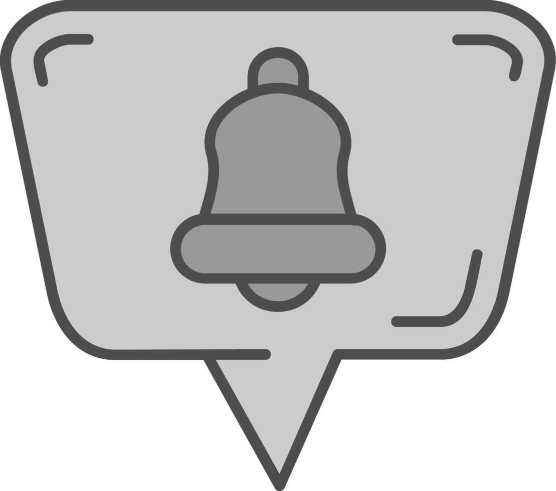 Bell Line Filled Greyscale Icon vector