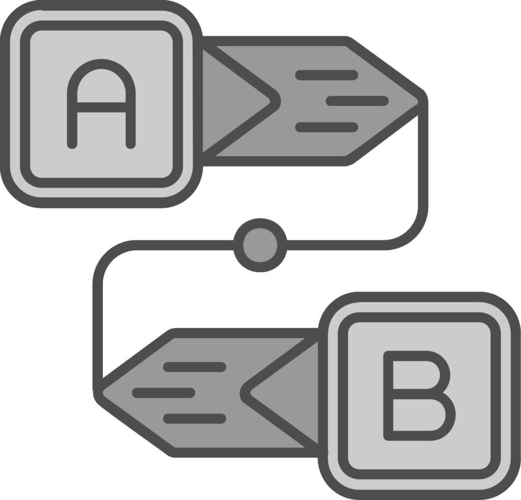 Diagram Line Filled Greyscale Icon vector