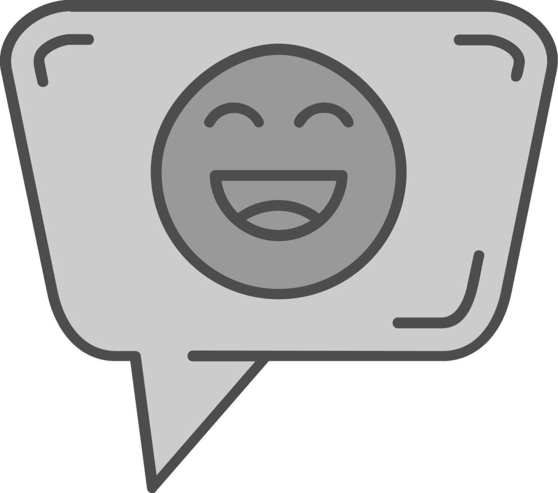 Happy Line Filled Greyscale Icon vector