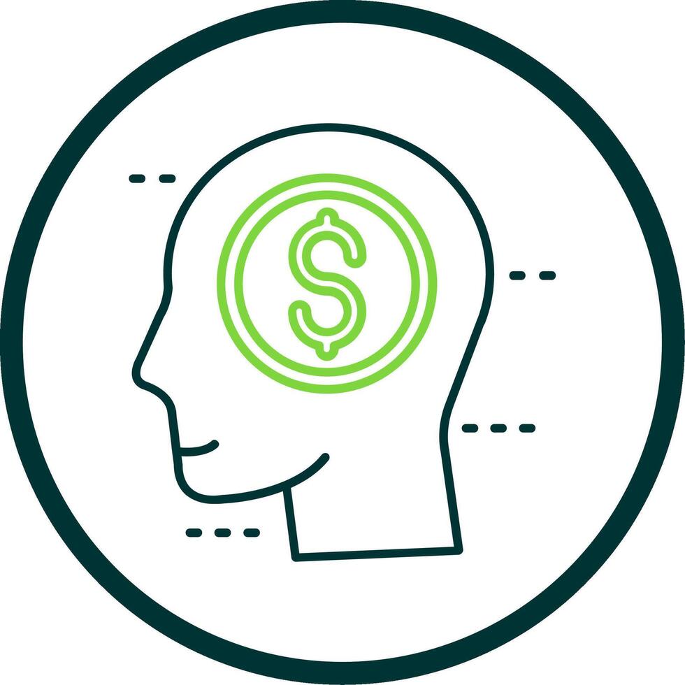 Greed Line Circle Icon vector