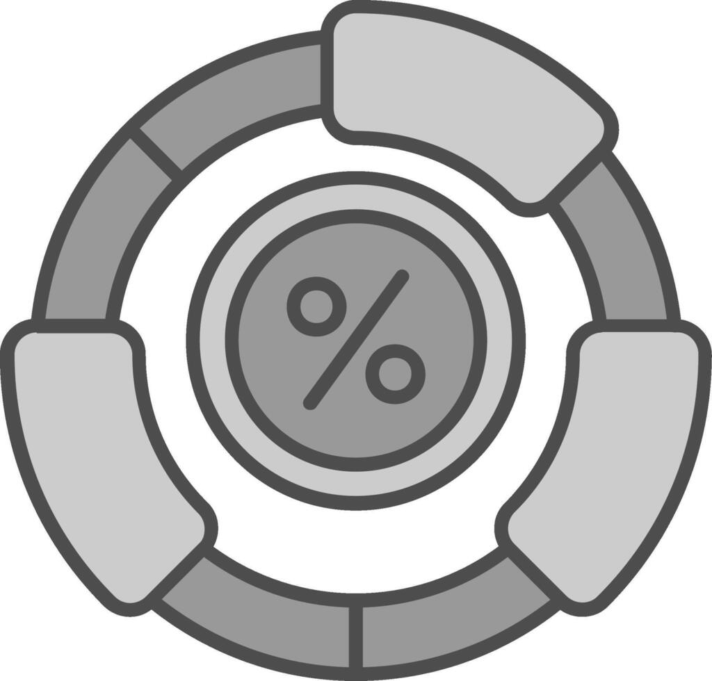 Ratio Line Filled Greyscale Icon vector