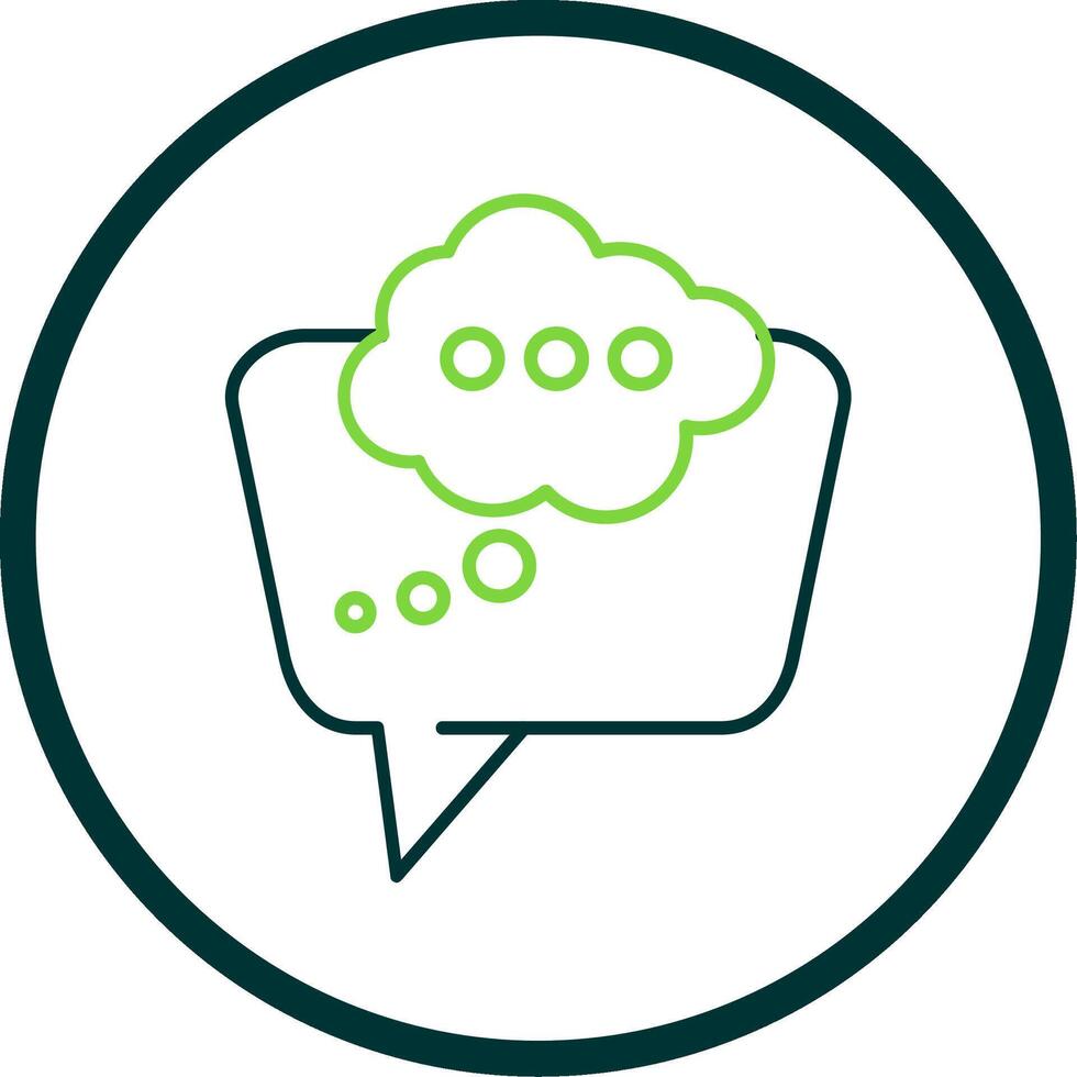 Thinking Line Circle Icon vector