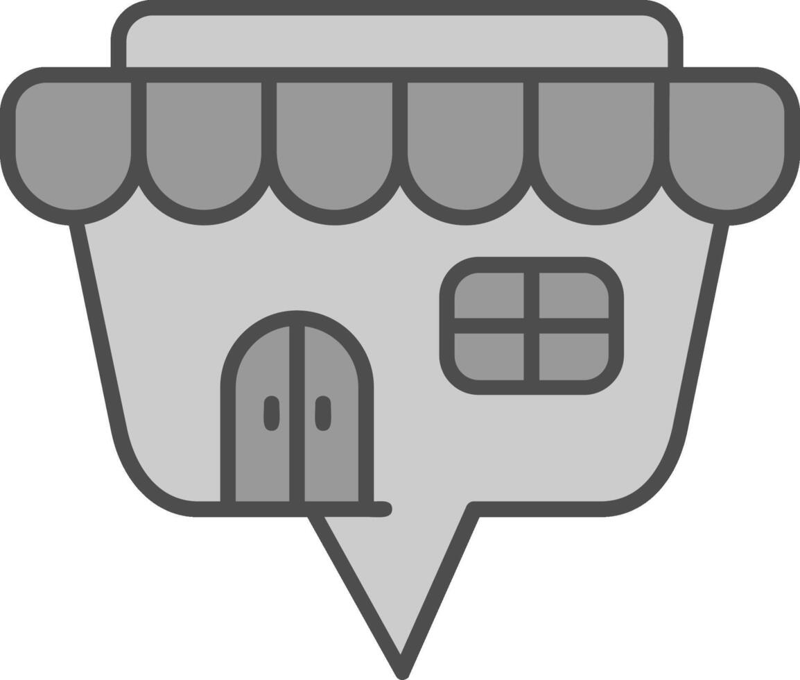 tienda línea lleno escala de grises icono vector