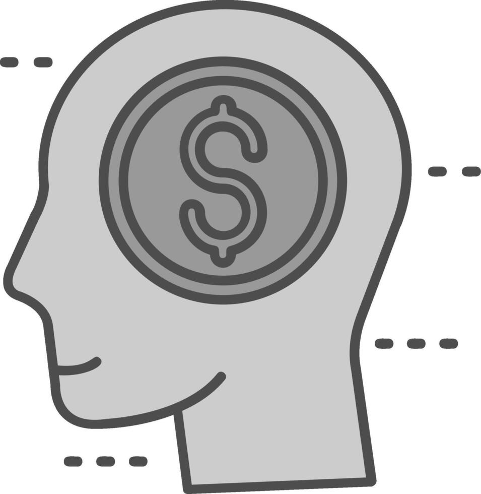 Greed Line Filled Greyscale Icon vector