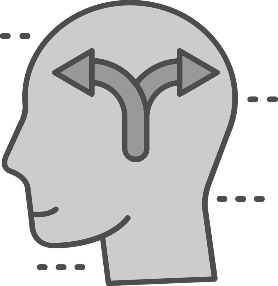 Direction Line Filled Greyscale Icon vector