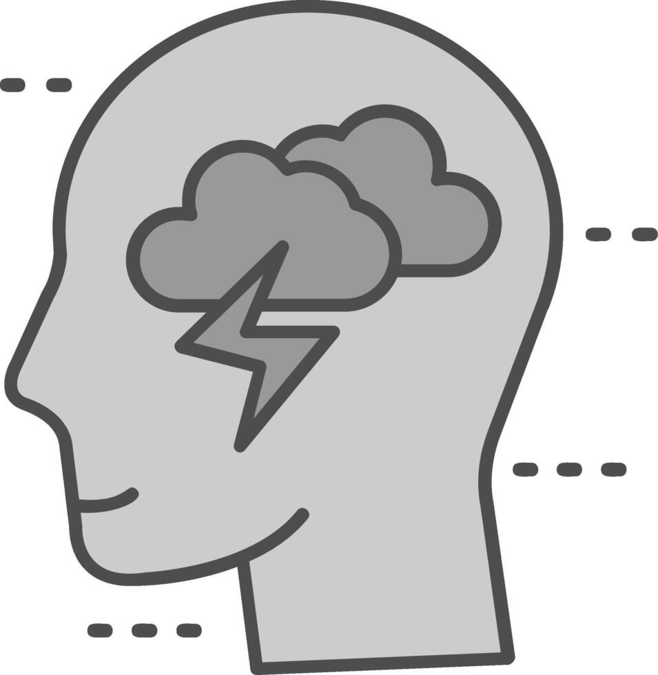 Brainstorm Line Filled Greyscale Icon vector