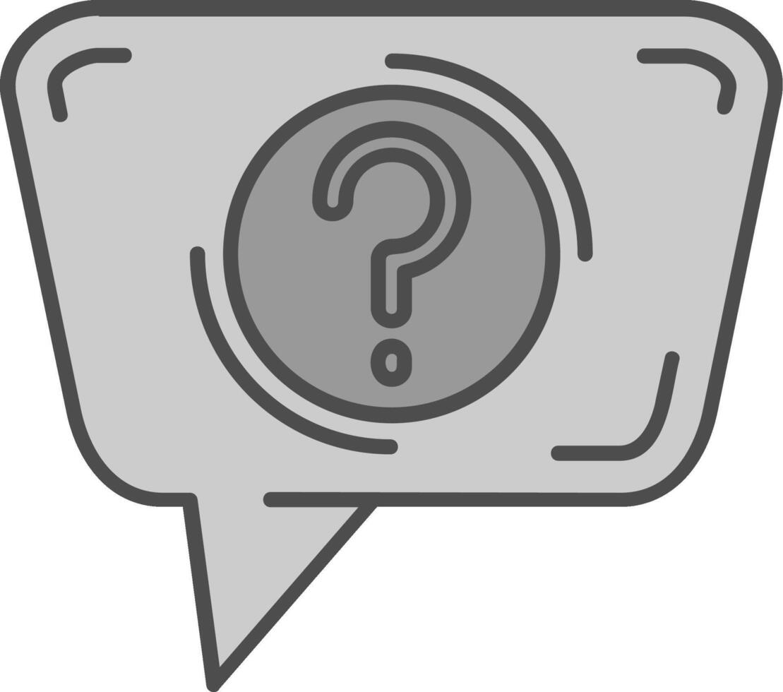 Question Line Filled Greyscale Icon vector