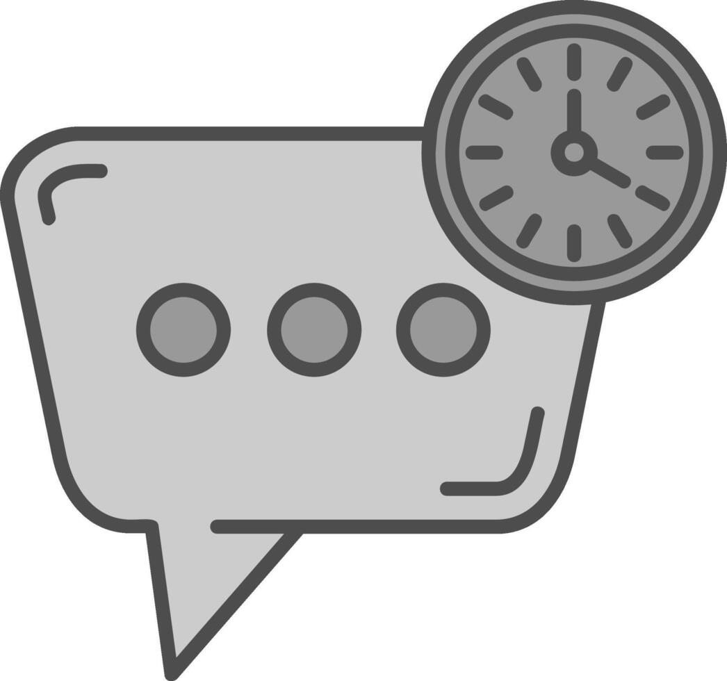 Time Line Filled Greyscale Icon vector