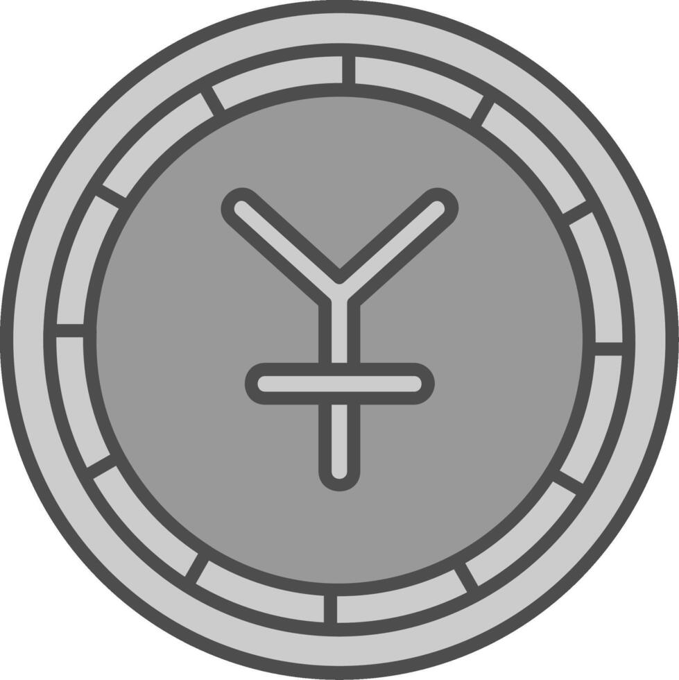 Yen Line Filled Greyscale Icon vector