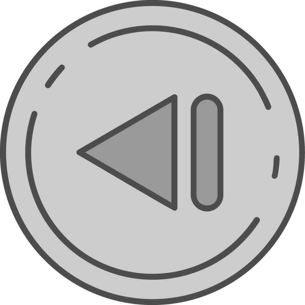 Previous Line Filled Greyscale Icon vector