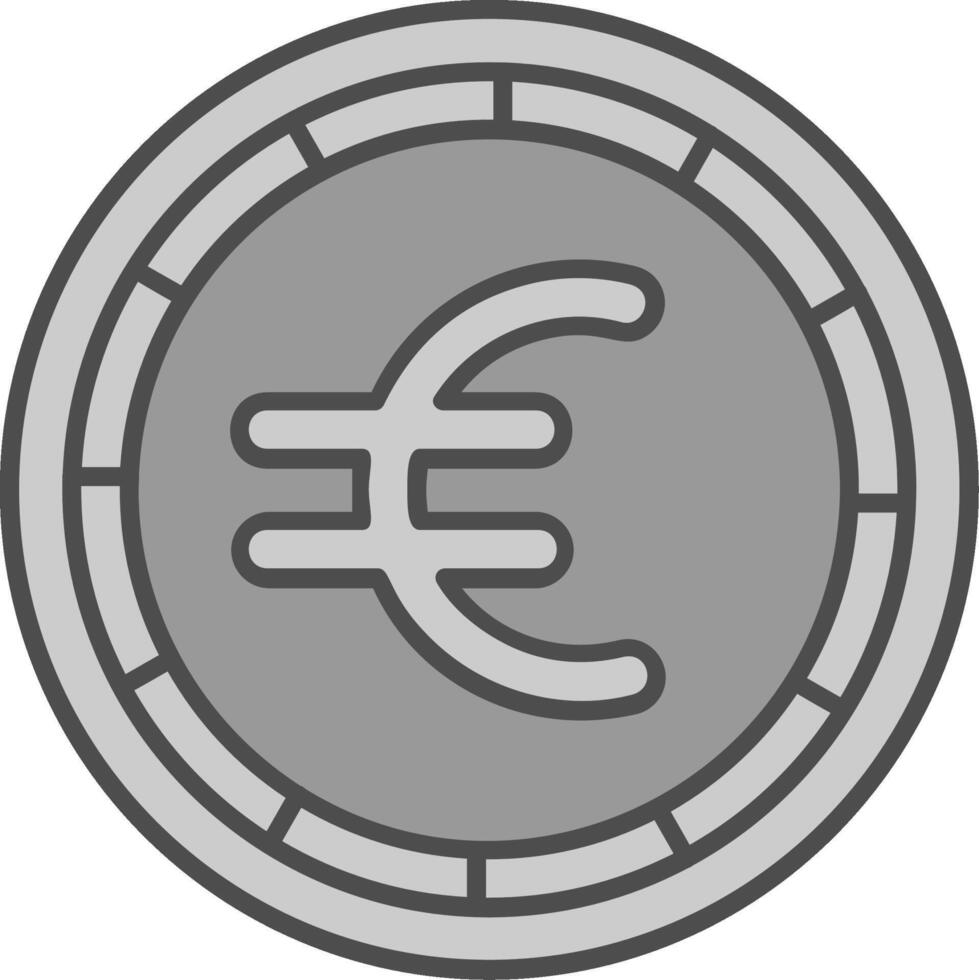 Euro Line Filled Greyscale Icon vector