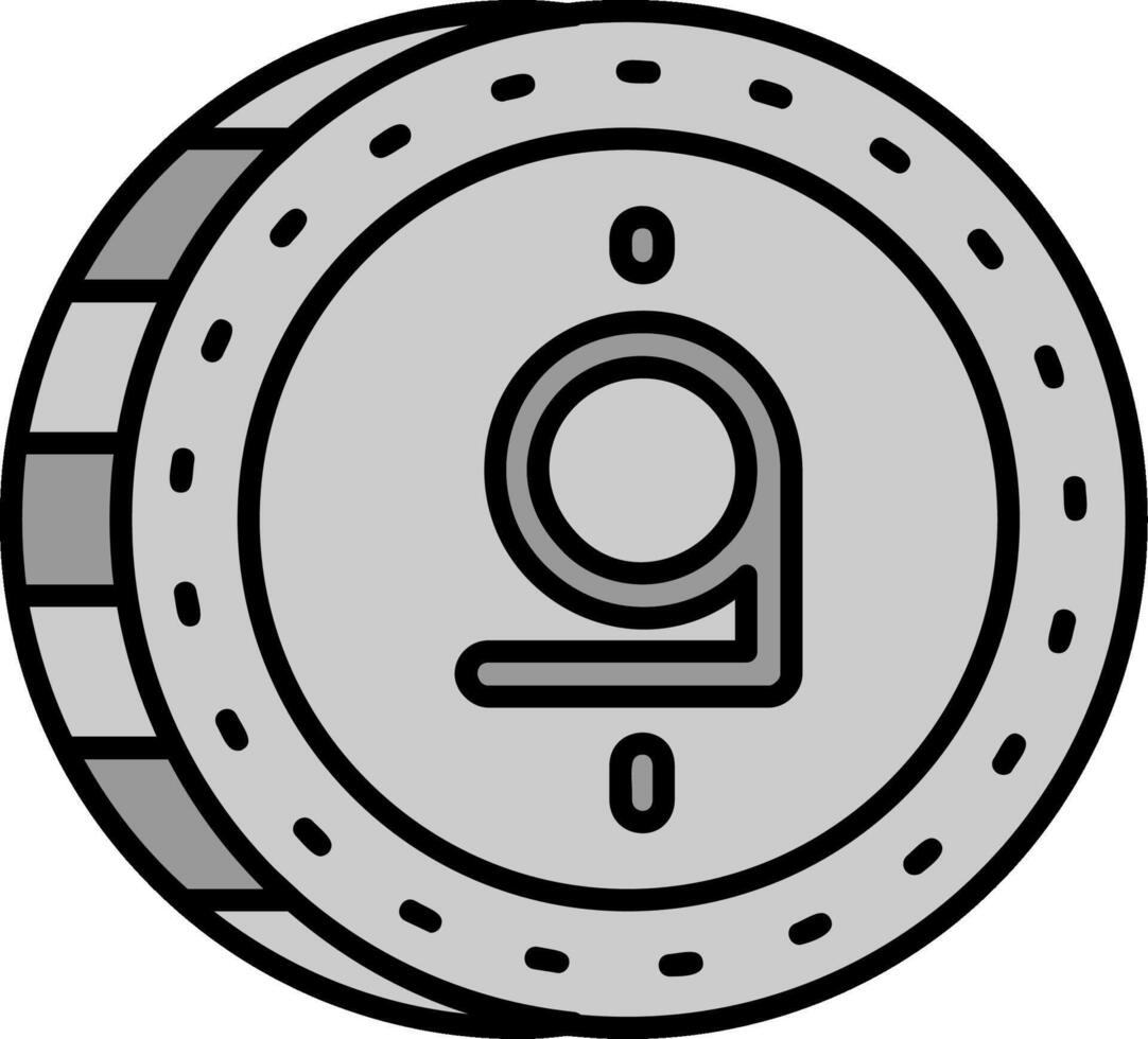 Afghani Line Filled Greyscale Icon vector