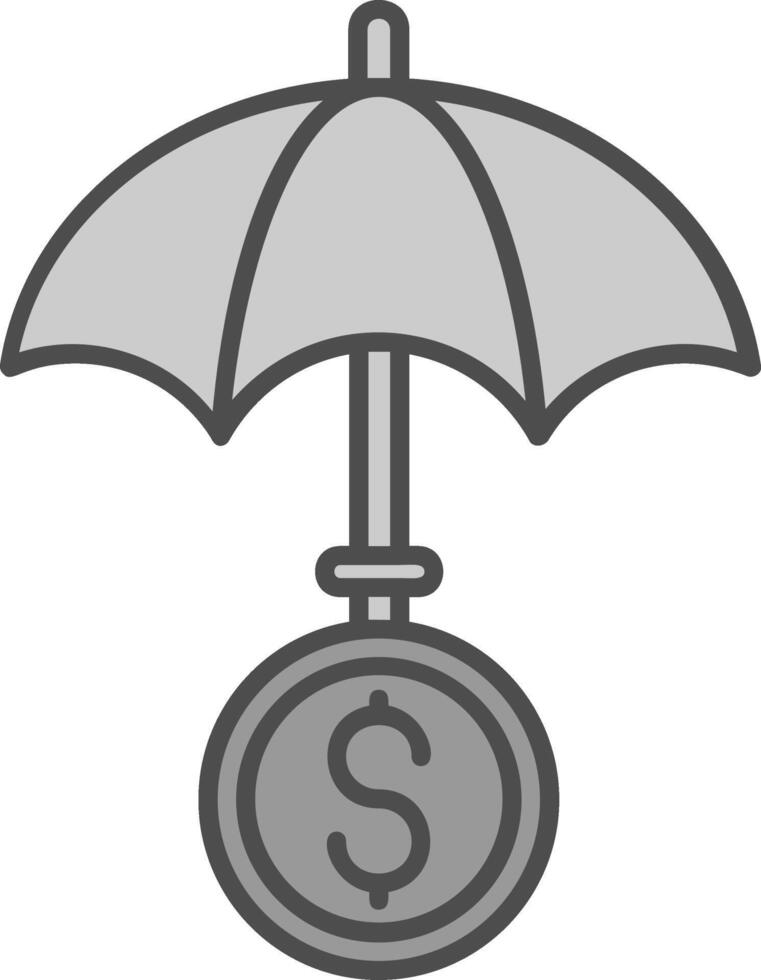Umbrella Line Filled Greyscale Icon vector