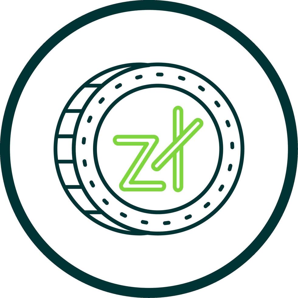 Zloty Line Circle Icon vector