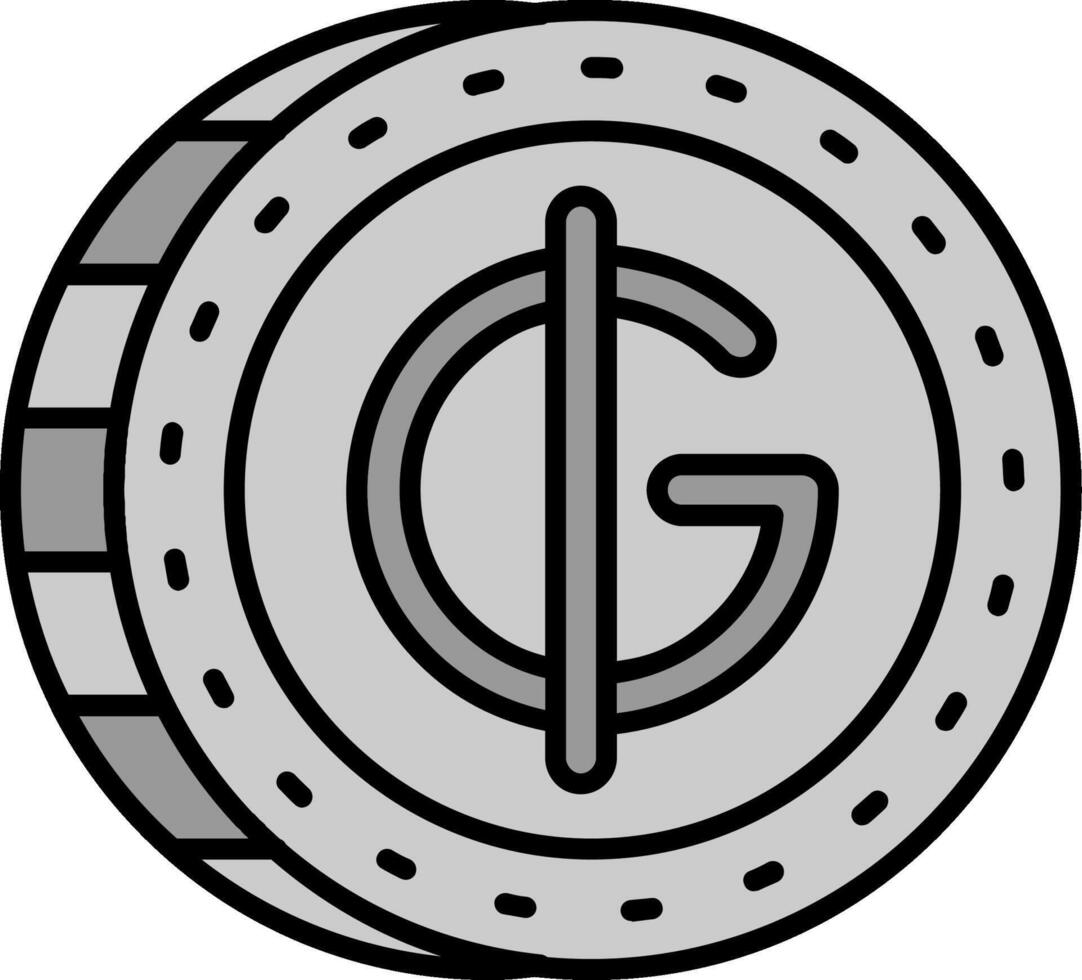 Guarani Line Filled Greyscale Icon vector