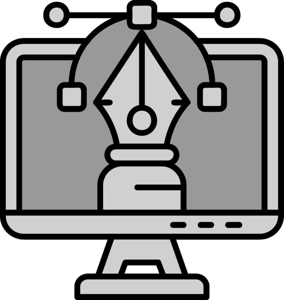 Vector Line Filled Greyscale Icon