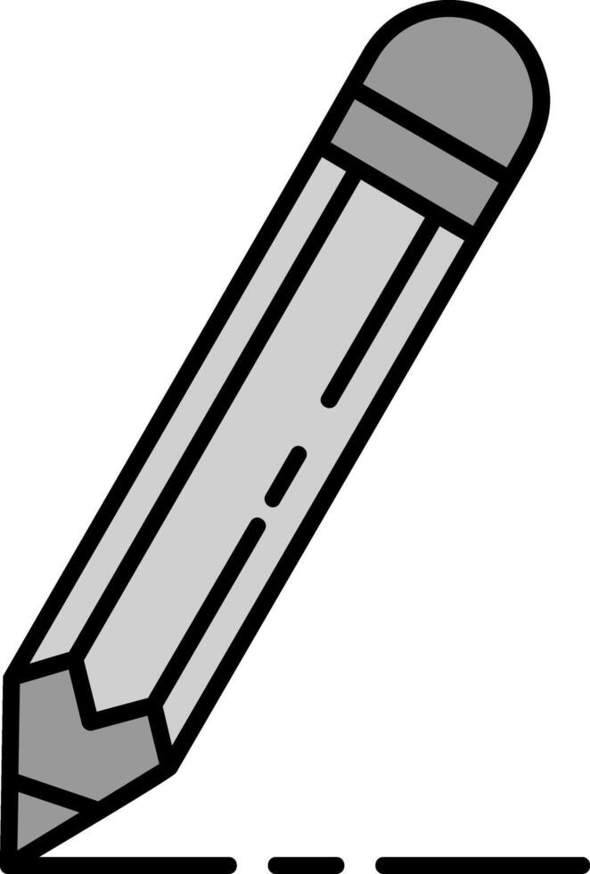 Pencil Line Filled Greyscale Icon vector