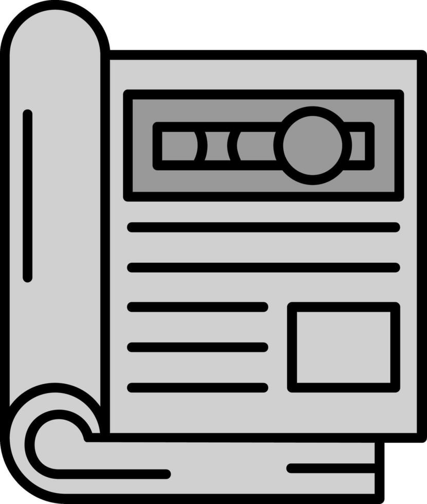 Magazine Line Filled Greyscale Icon vector