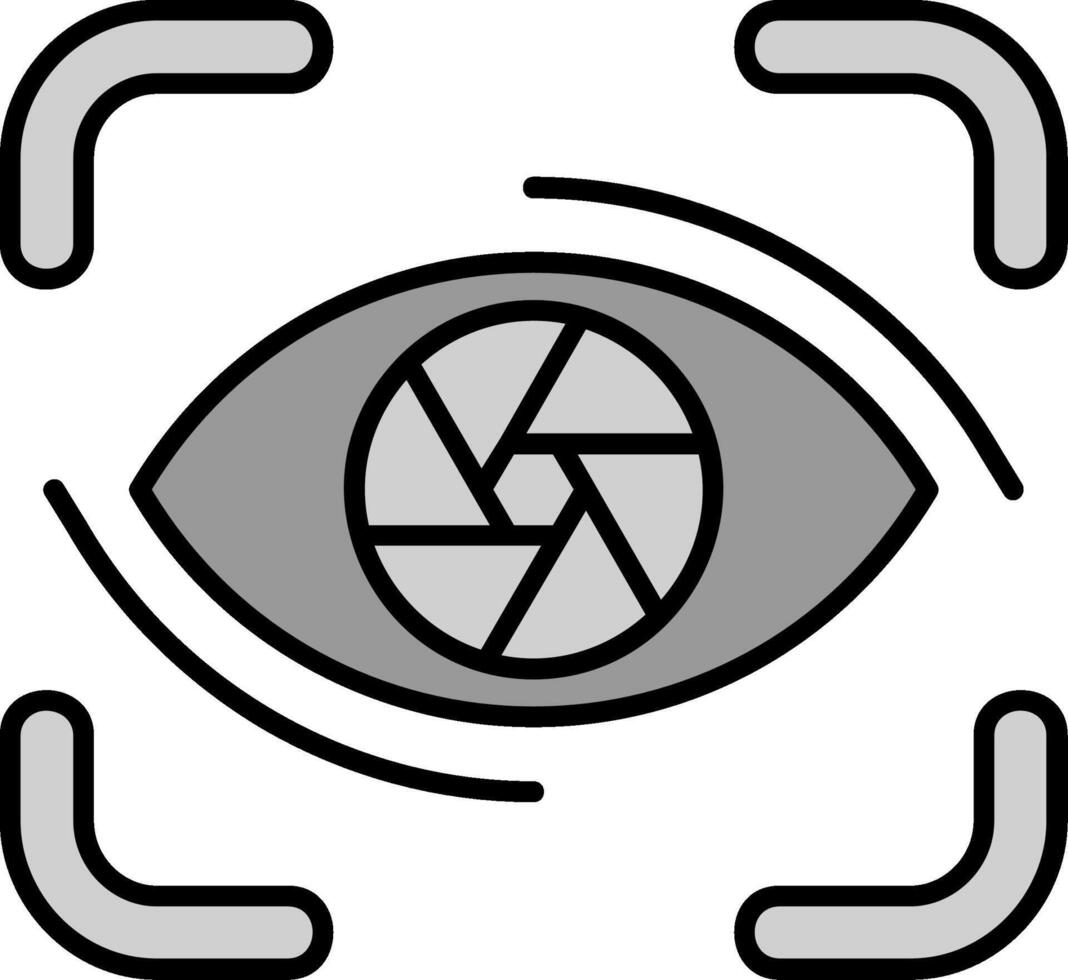 Focus Line Filled Greyscale Icon vector