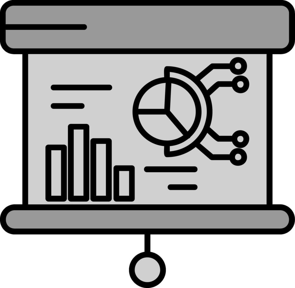 Presentation Line Filled Greyscale Icon vector