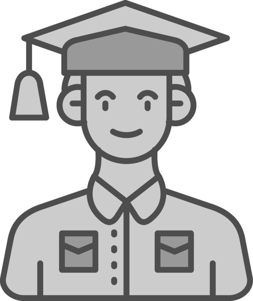 Student Line Filled Greyscale Icon vector