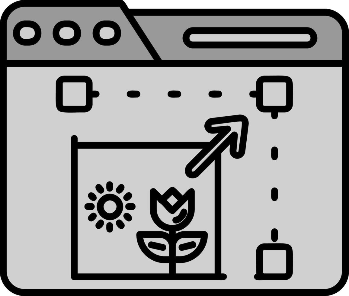 Resize Line Filled Greyscale Icon vector