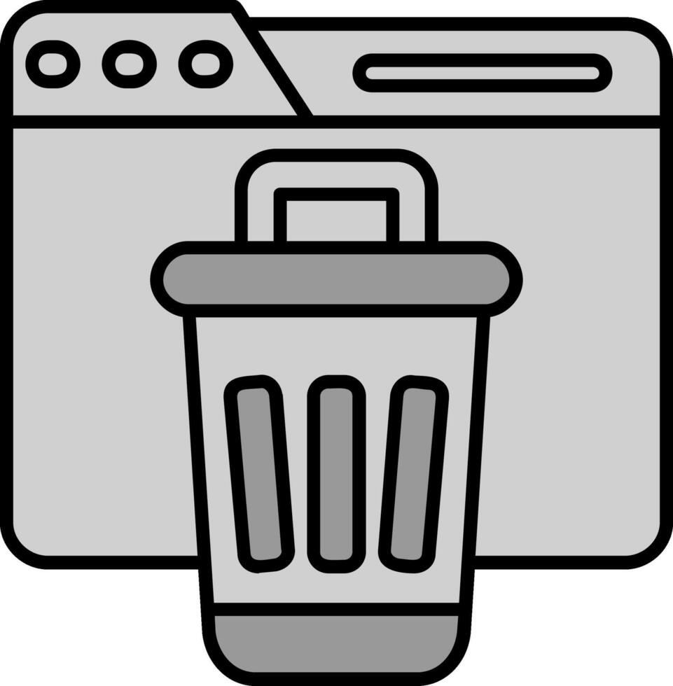 Bin Line Filled Greyscale Icon vector