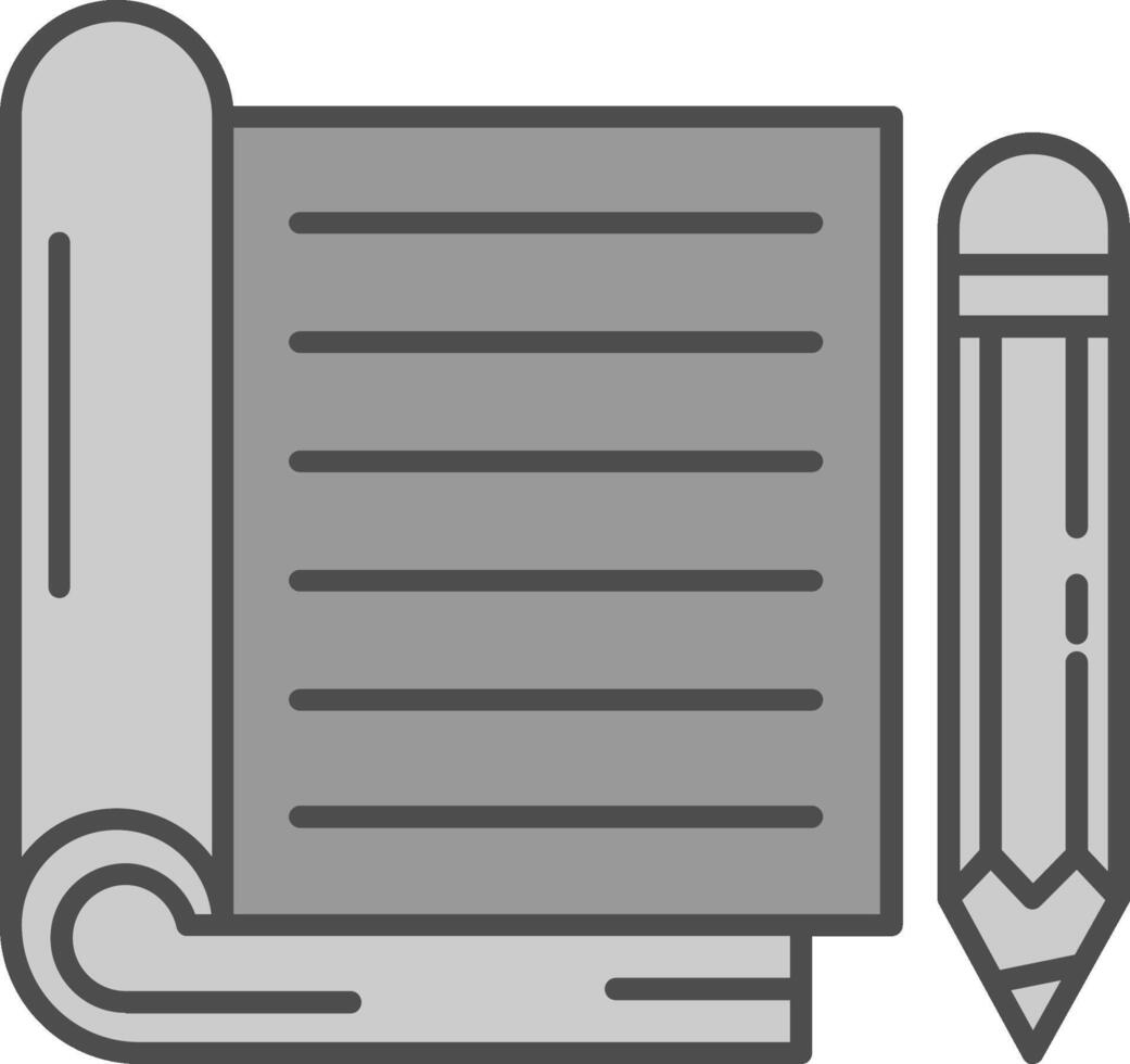 Notebook Line Filled Greyscale Icon vector