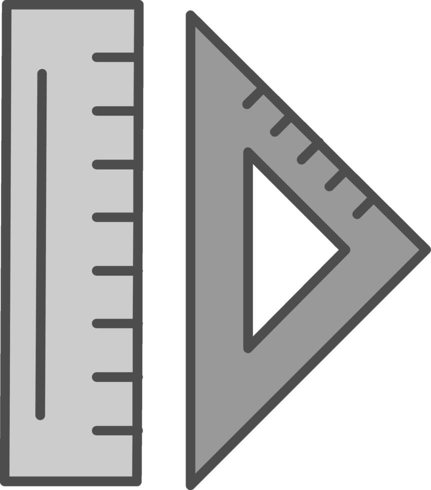 Ruler Line Filled Greyscale Icon vector