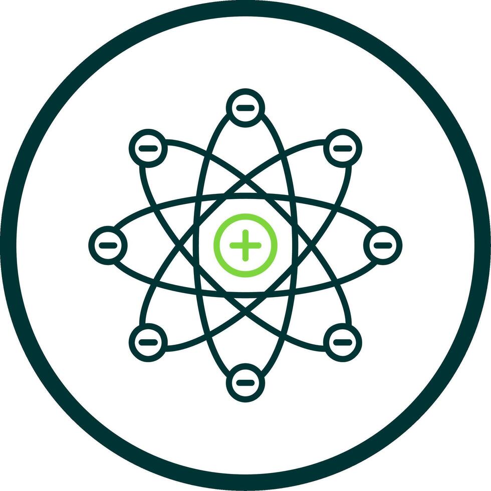Atom Line Circle Icon vector