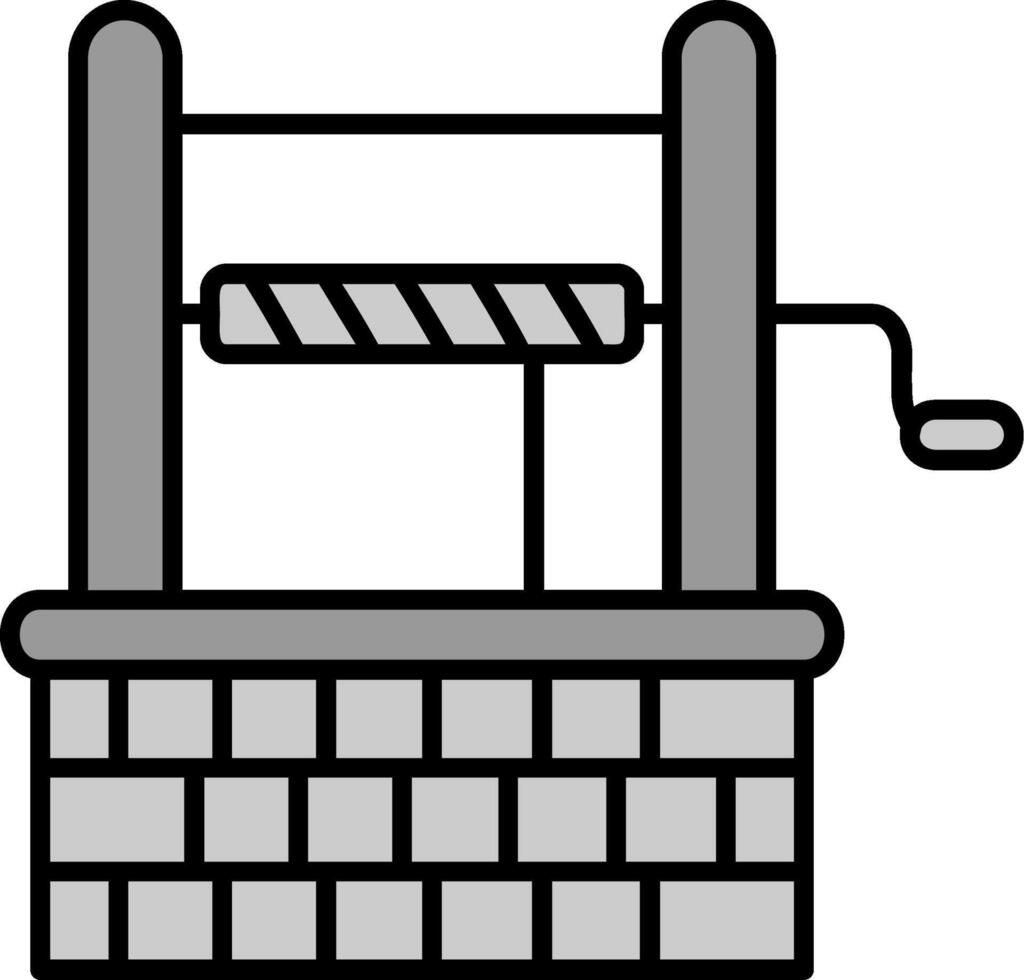 Well Line Filled Greyscale Icon vector