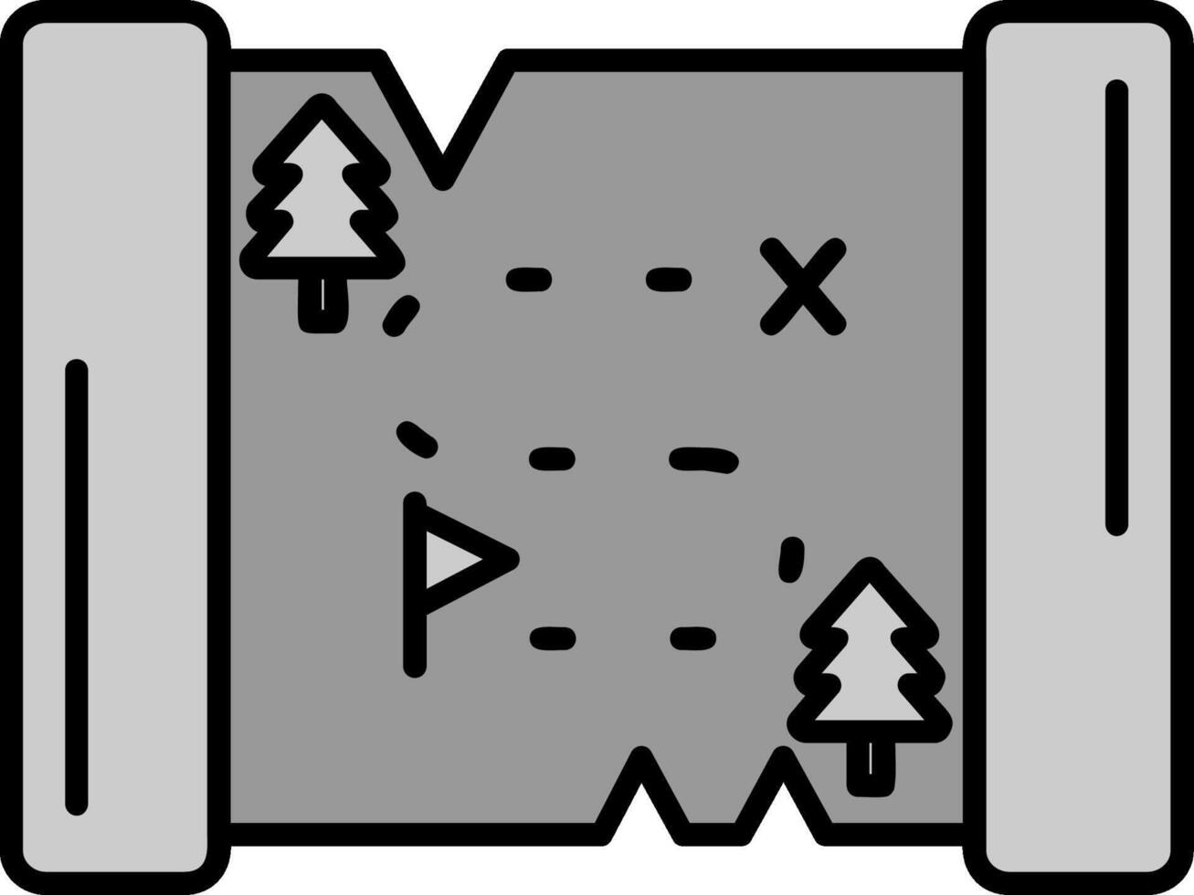 Map Line Filled Greyscale Icon vector