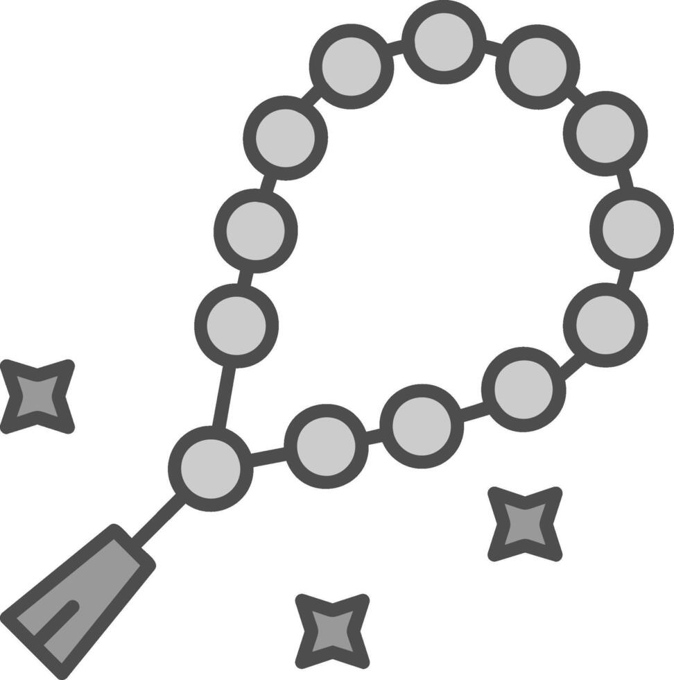 Beads Line Filled Greyscale Icon vector