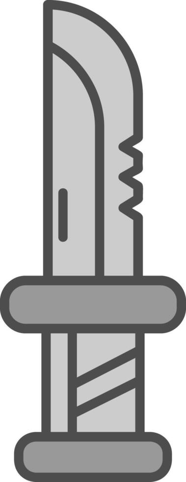 Dagger Line Filled Greyscale Icon vector