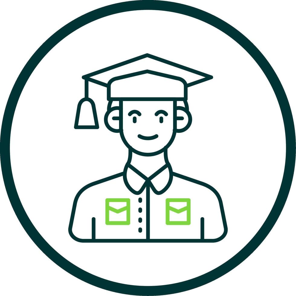 Student Line Circle Icon vector
