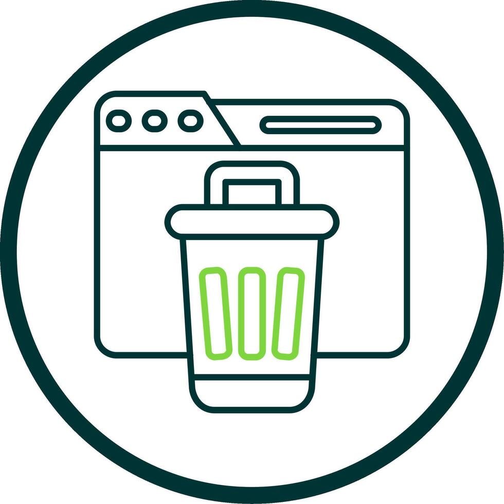 Bin Line Circle Icon vector