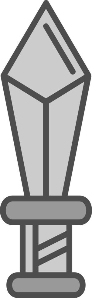 Dagger Line Filled Greyscale Icon vector